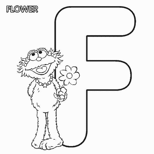 coloriage 1 rue sesame alphabet f